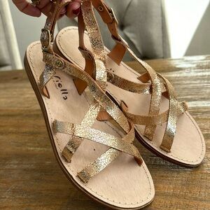 Mariella leather sandals in gold